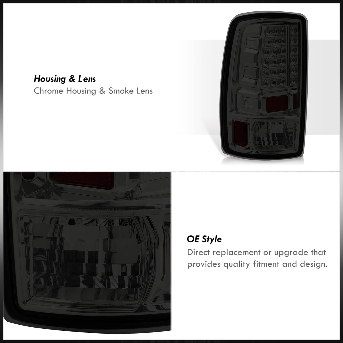 Smoked Chrome Housing LED Tail Lights Brake Stop Lamps Z697266