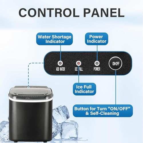 Portable Countertop Ice Maker with Ice Spoon and Basket E6478