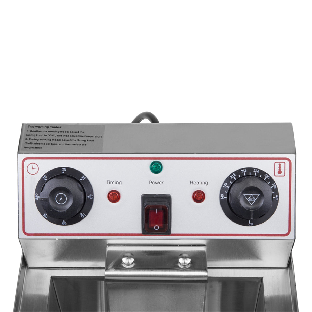 8.5QT/8L Stainless Steel Single Tank Deep Fryer 1700W W5278