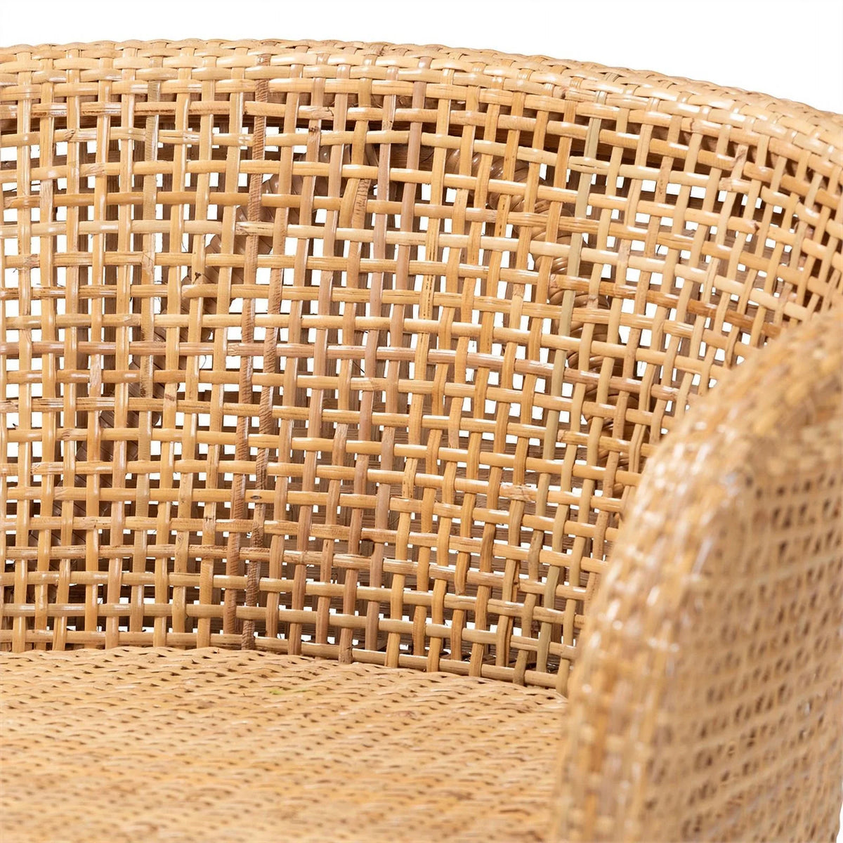 Natural Rattan and Walnut Brown Acacia Wood Counter Stool S49241
