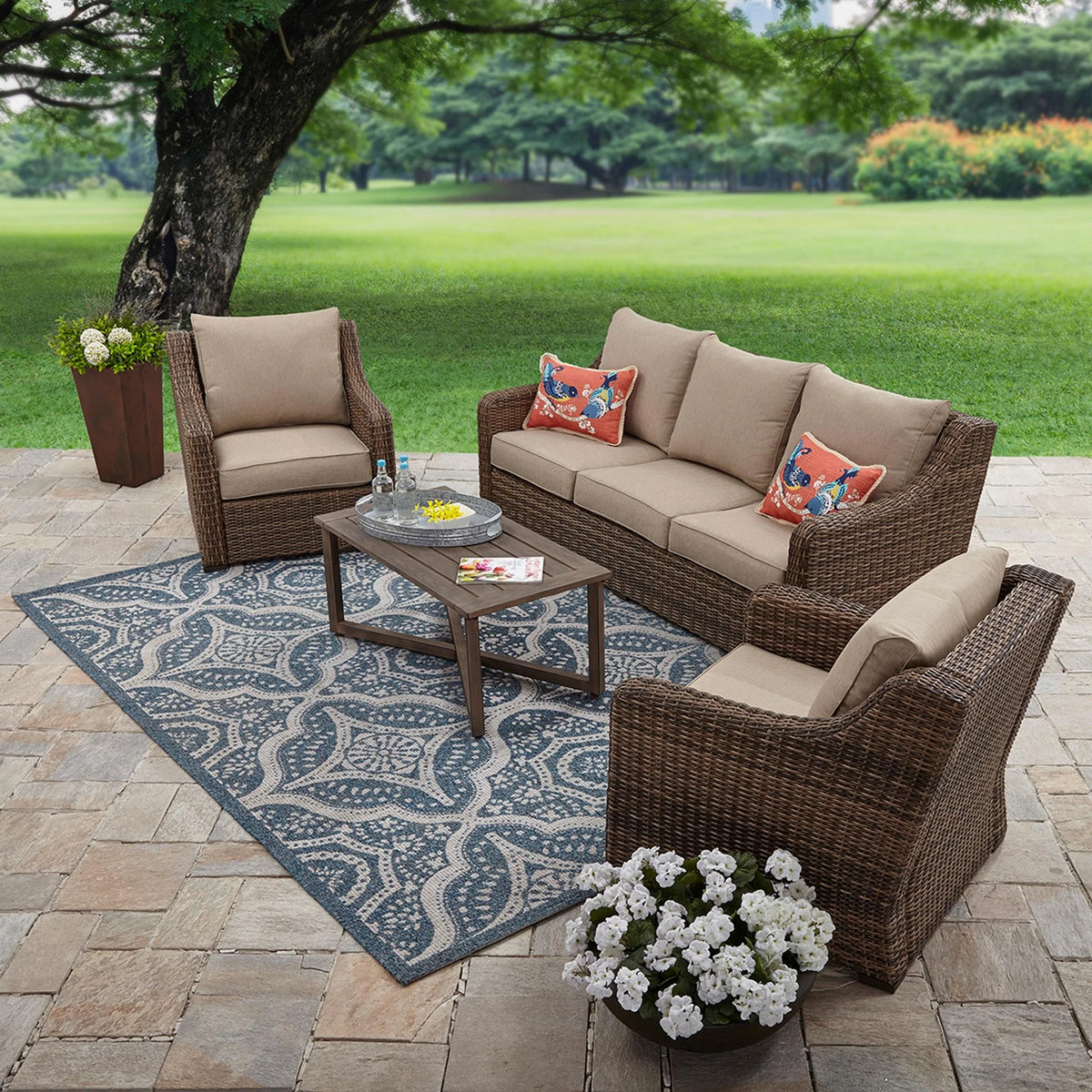 4-Piece Outdoor Conversation Set Brown O860645