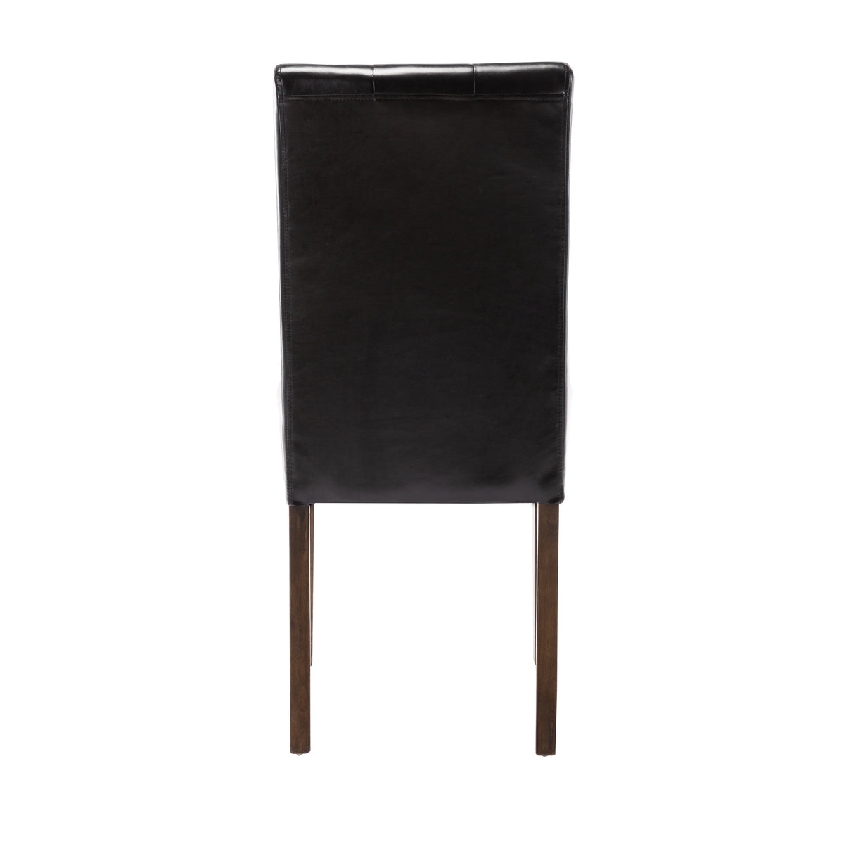 Set Of 2 Dining Chairs With Tall Backs, Button Tufted PU Leather Upholstery And Rubberwood Legs D209