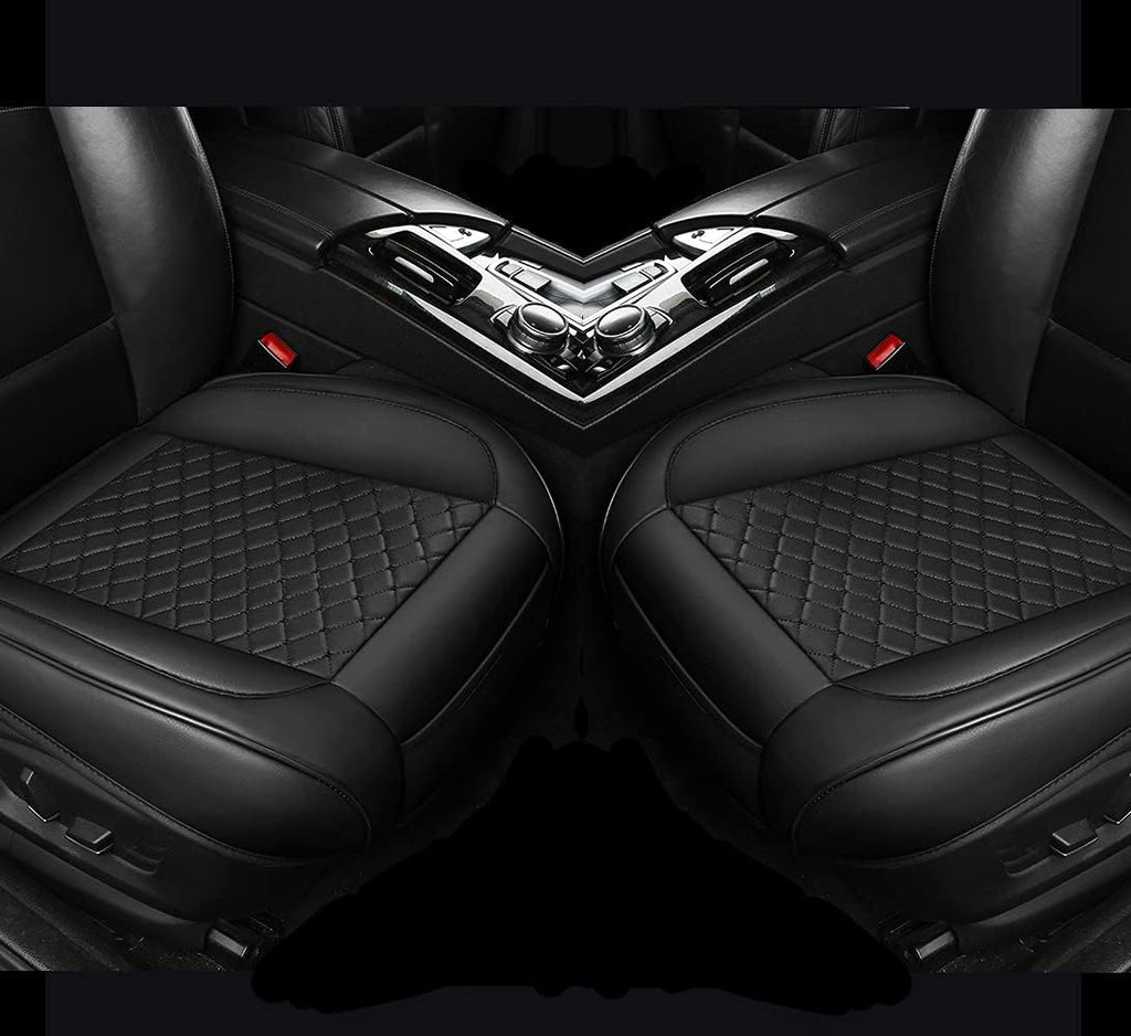 2PCS PU Leather Car Seat Cover Protector Front Seat Bottom Universal Beige Pack of 2 C2050