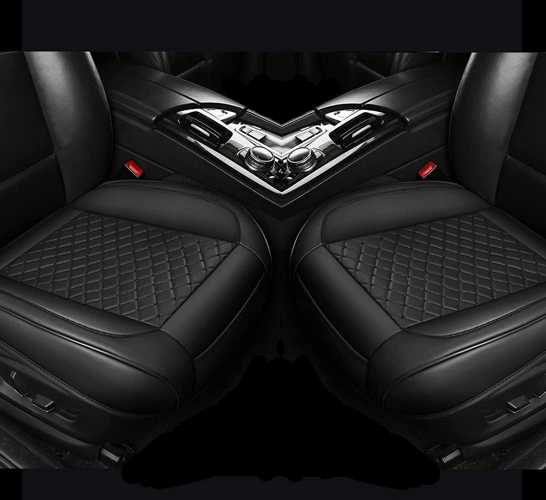 2PCS PU Leather Car Seat Cover Protector Front Seat Bottom Universal Beige Pack of 2 C2050