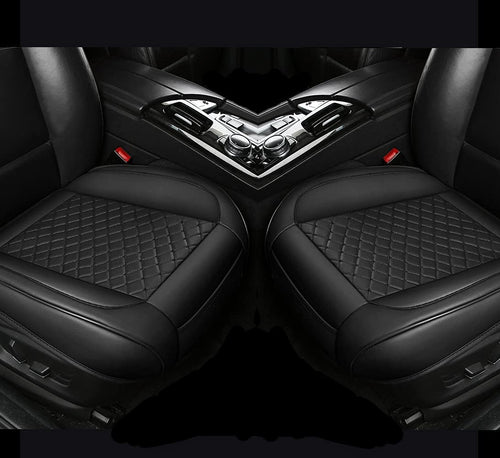 2PCS PU Leather Car Seat Cover Protector Front Seat Bottom Universal Beige Pack of 2 C2050