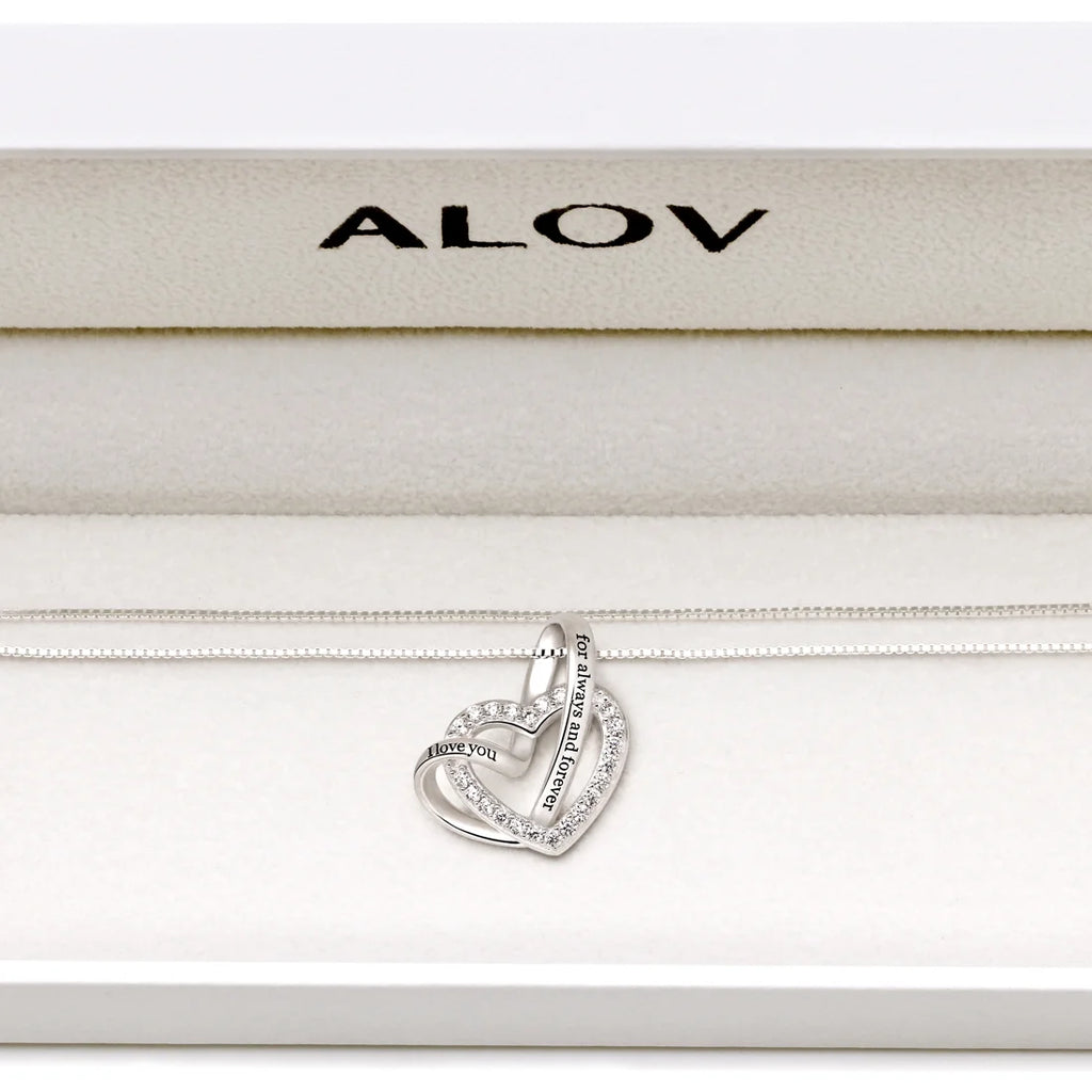 Sterling Silver Cubic Zirconia Love Heart Necklace V6962