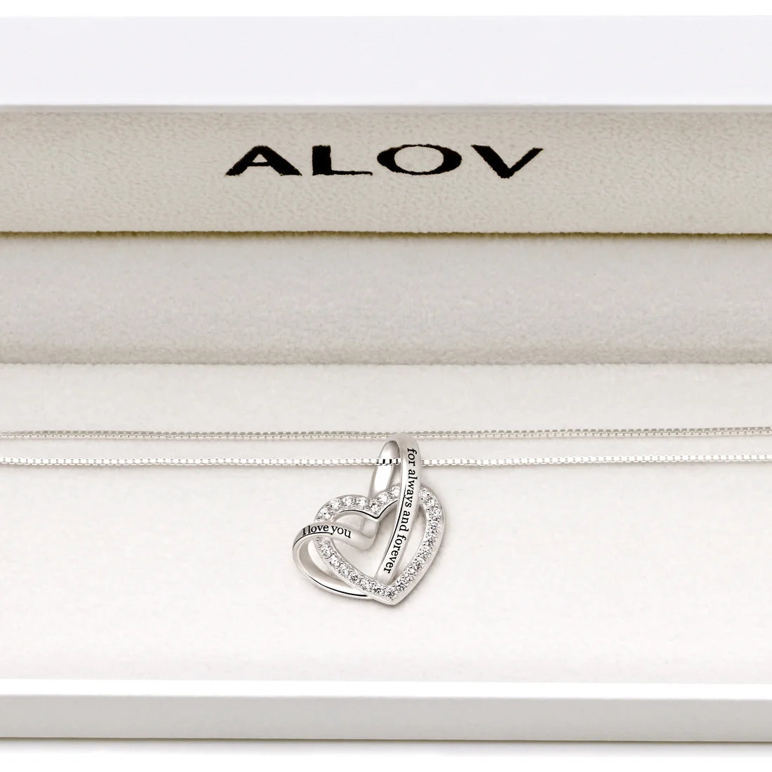 Sterling Silver Cubic Zirconia Love Heart Necklace V6962