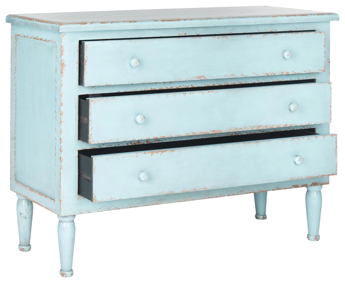 Distressed Blue 3 Drawer Storage Chest T154886