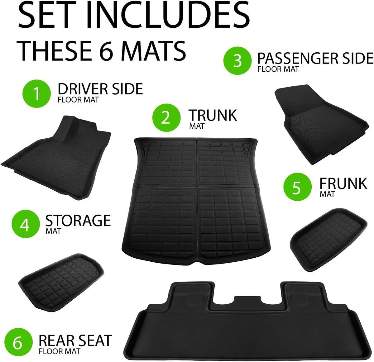 Black All Weather Waterproof Floor Mats R69642