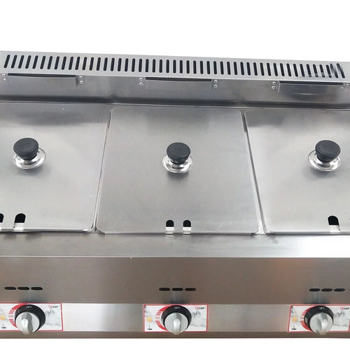 18L Propane NG Gas Fryer 3 Pan Temperature Control Z201