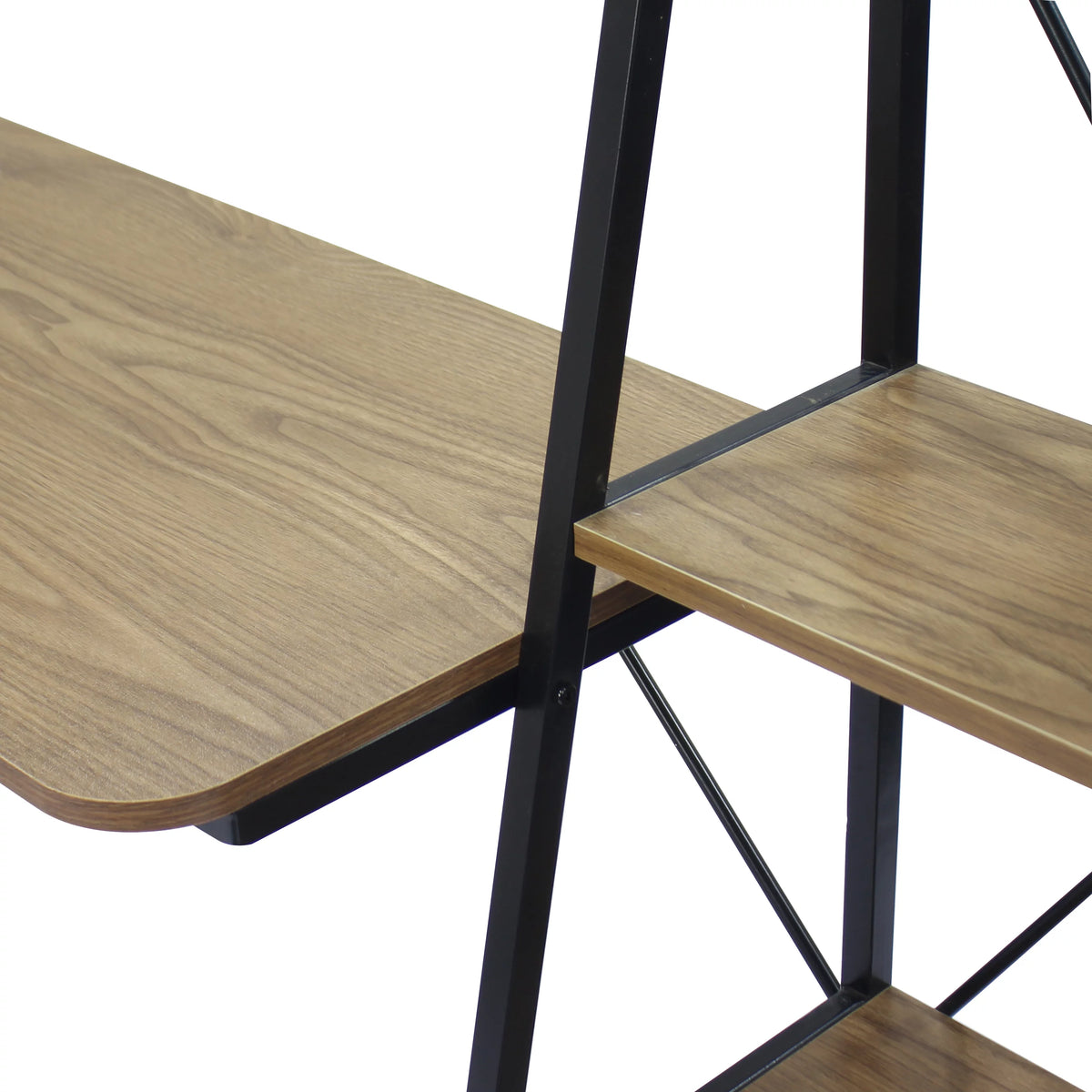 Walnut Writing Desk with 2 Desktop and 3 Bookshelves P92117