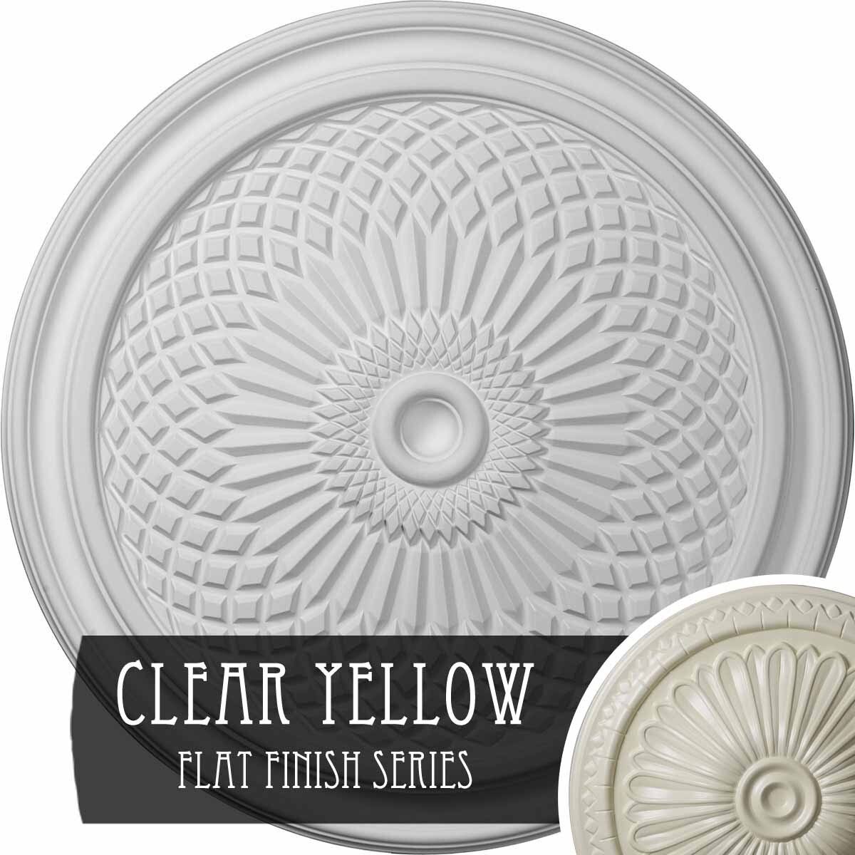 22x22OD x 1 3/4x22P Hand-Painted Clear Yellow Ceiling Medallion K356704