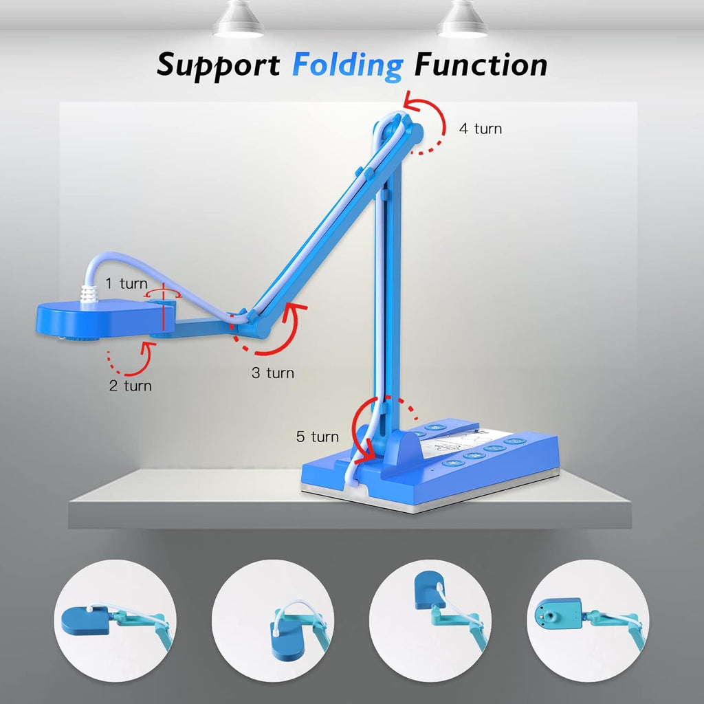 USB Document Camera 10MP with Multi Angle Rotation Adjustment LED Light Q22137