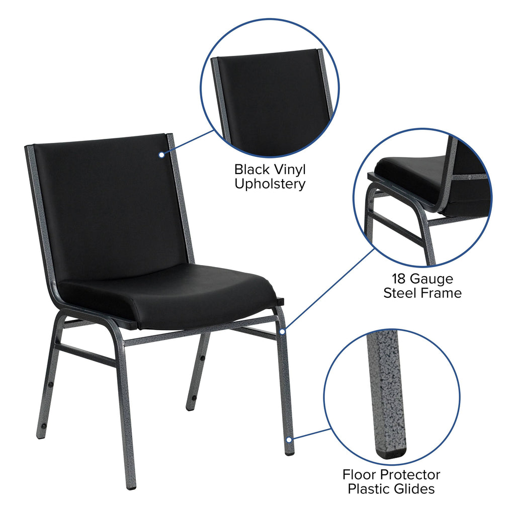 Black Metal Stack Chair Q96908