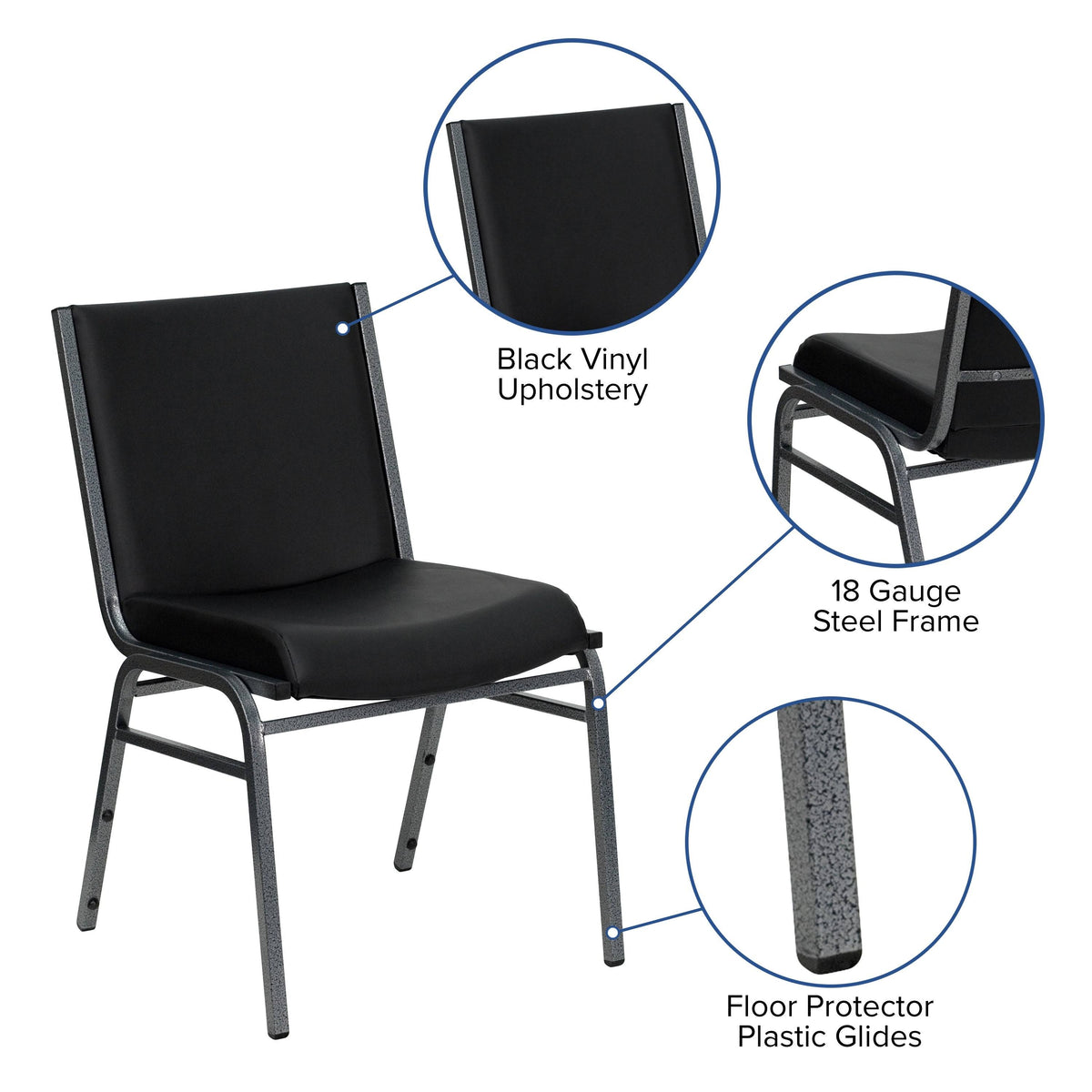 Black Metal Stack Chair Q96908