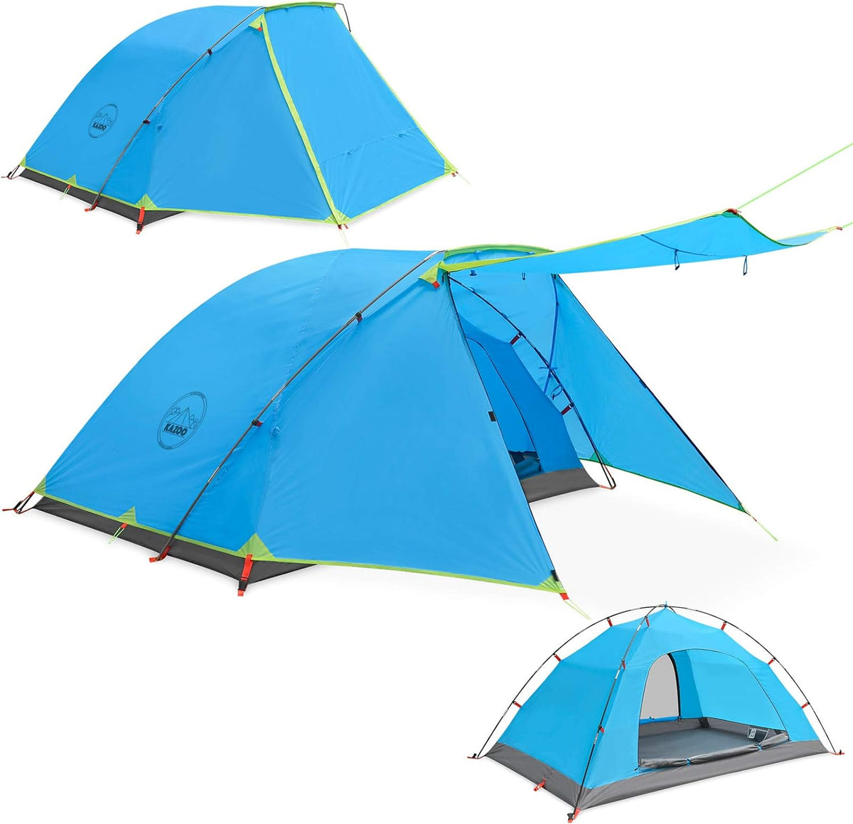 2/4 Person Waterproof Camping Tent with Porch Double Layer G390