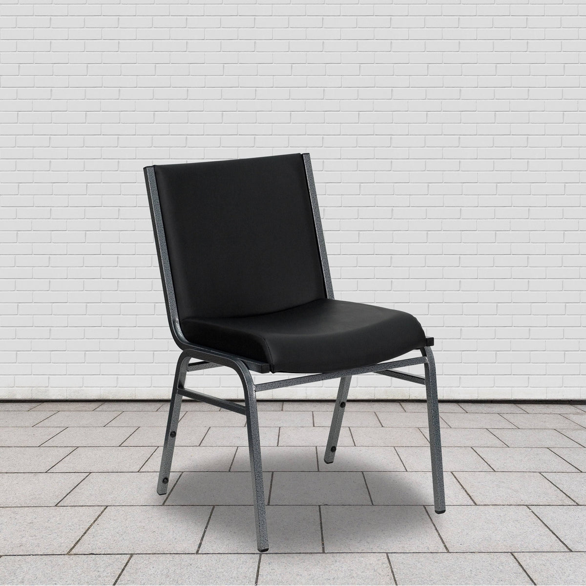 Black Metal Stack Chair Q96908