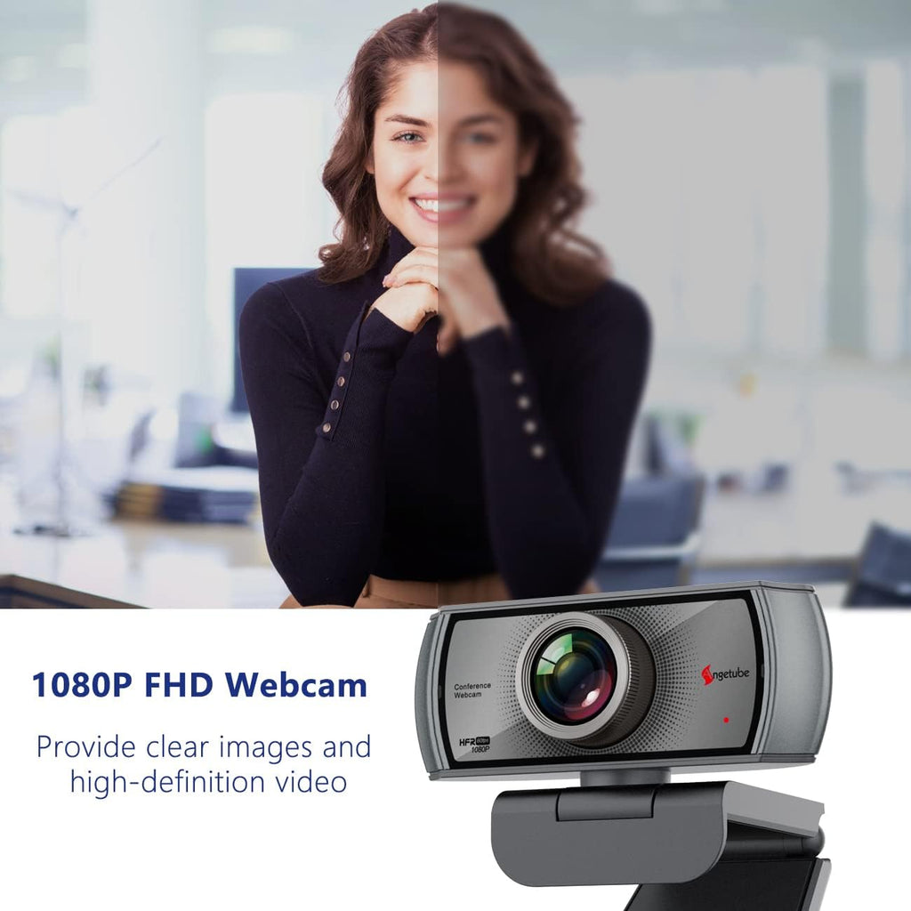 1080P 60fps Webcam with Microphone, 120° Wide Angle Dual Noise Reduction Mics, HD Streaming USB Camera Q98854