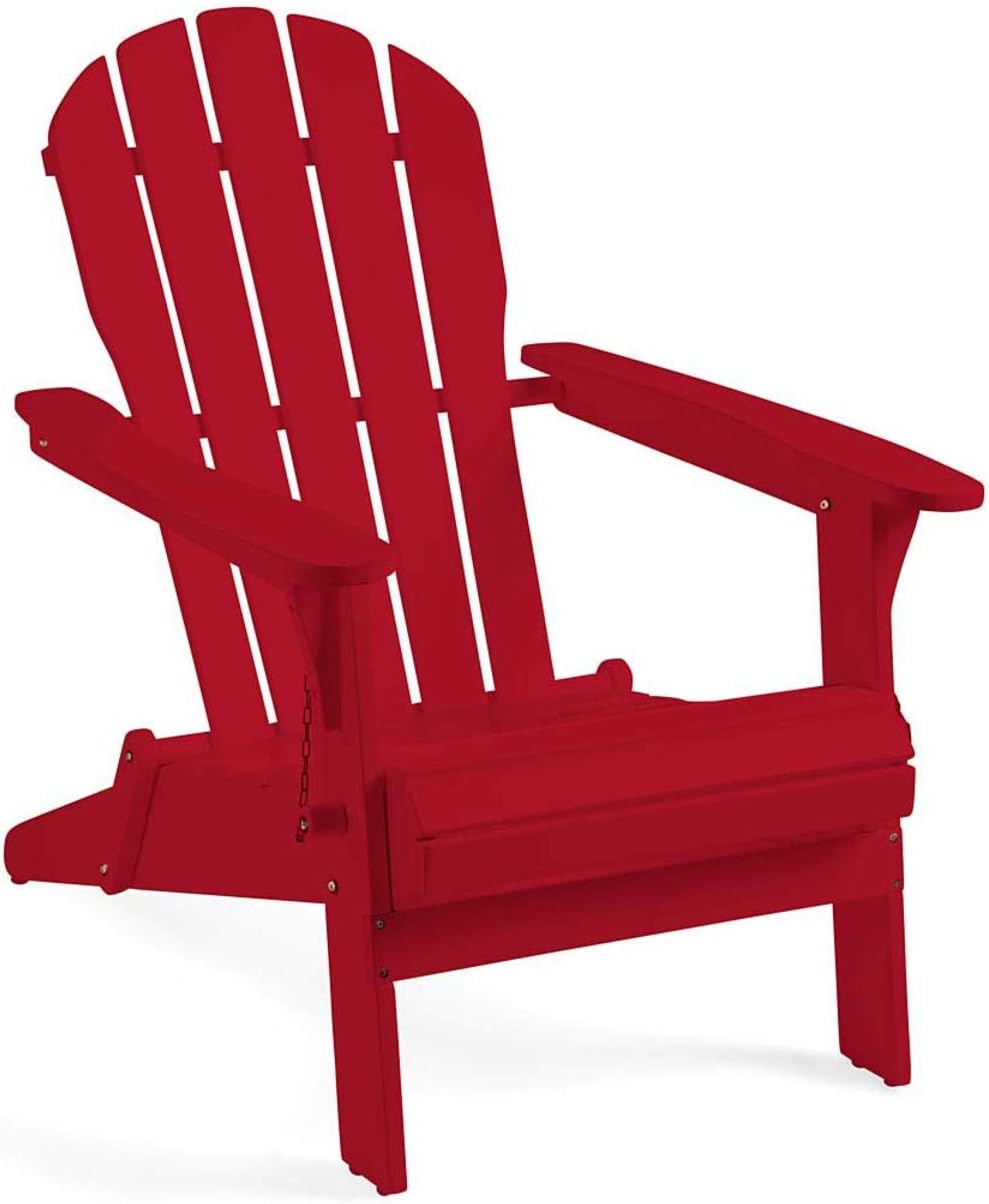 Black Foldable Eucalyptus Adirondack Chair F96521