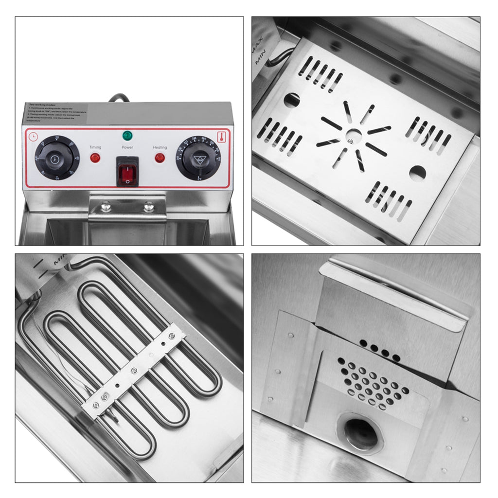 16.9QT Stainless Steel Double Tank Deep Fryer B529