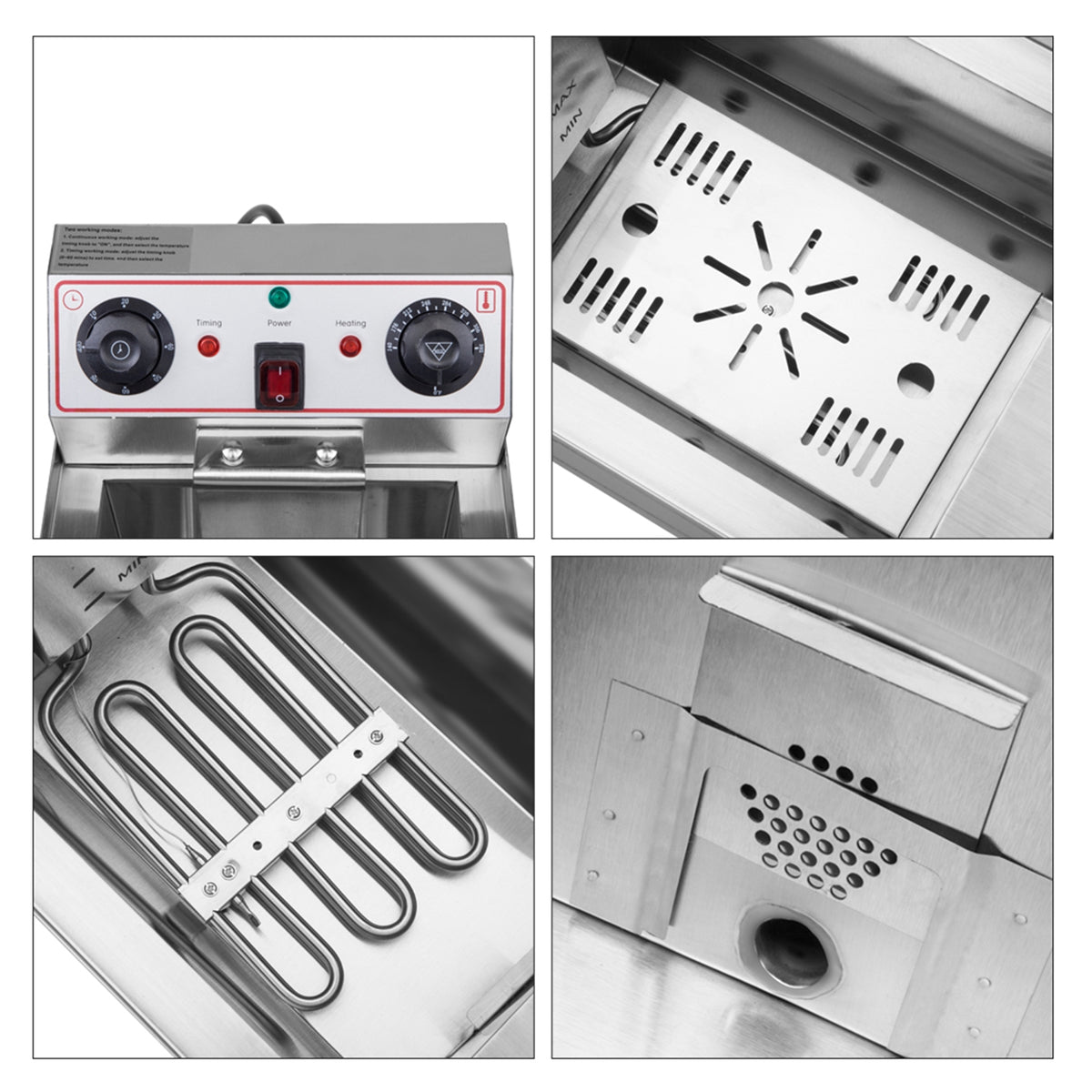 16.9QT Stainless Steel Double Tank Deep Fryer B529