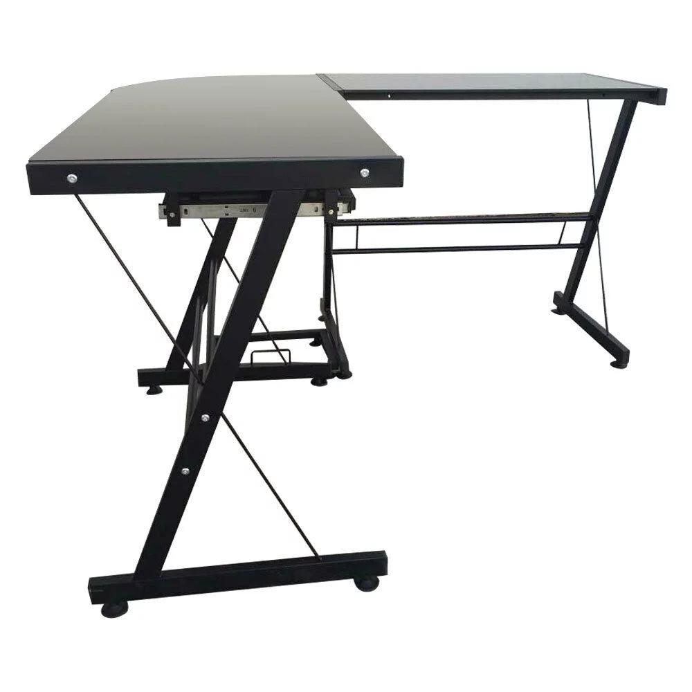 Black L-Shaped Computer Desk L586