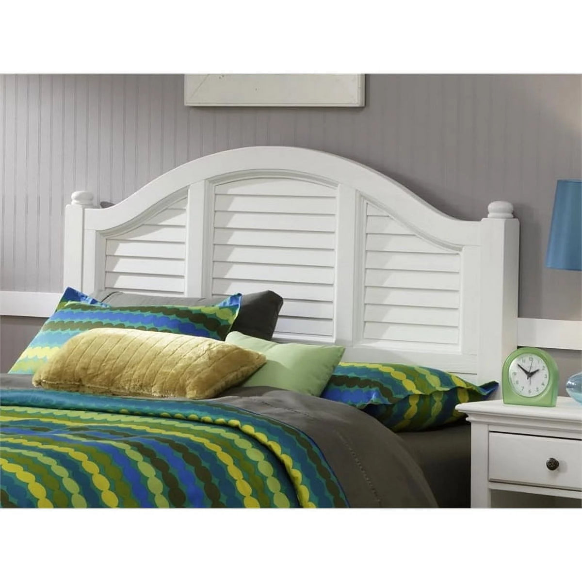 Wood Queen Headboard in Off White Z1320