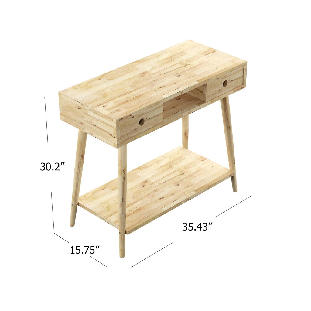 Mid-Century Modern Console Table Natural Finish Y18420