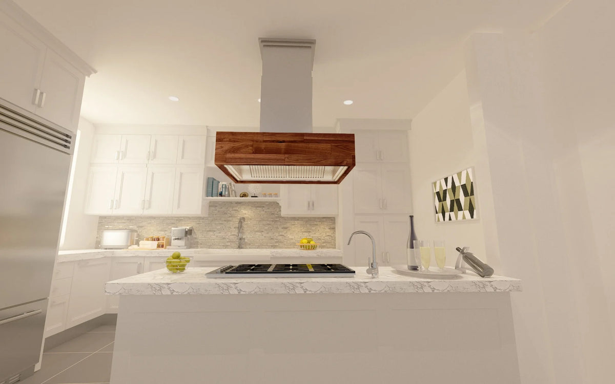42 in. 1200 CFM Wooden Island Mount Range Hood N8780