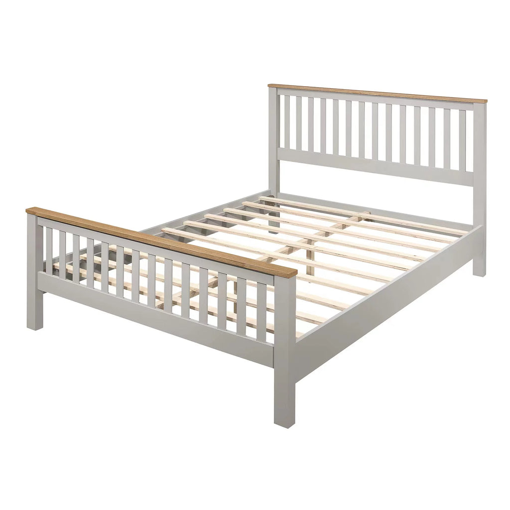 Queen Size Solid Wood Platform Bed with Headboard and Footboard E404