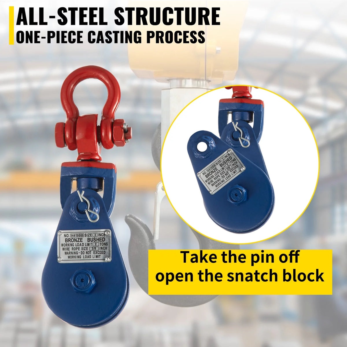2Ton 4400 lbs Snatch Block with Chain W97304