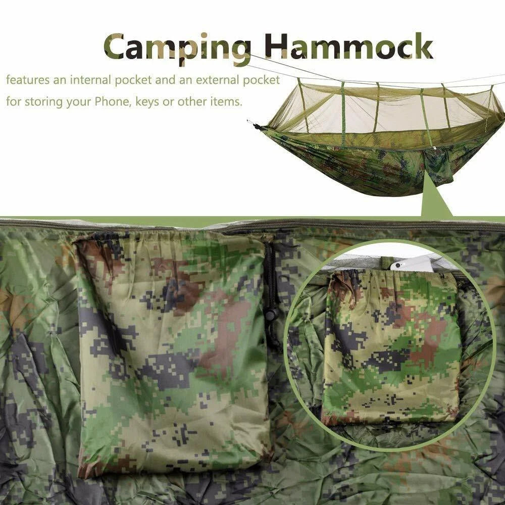 Lightweight Nylon Camping Hammock with Mosquito Net J59282