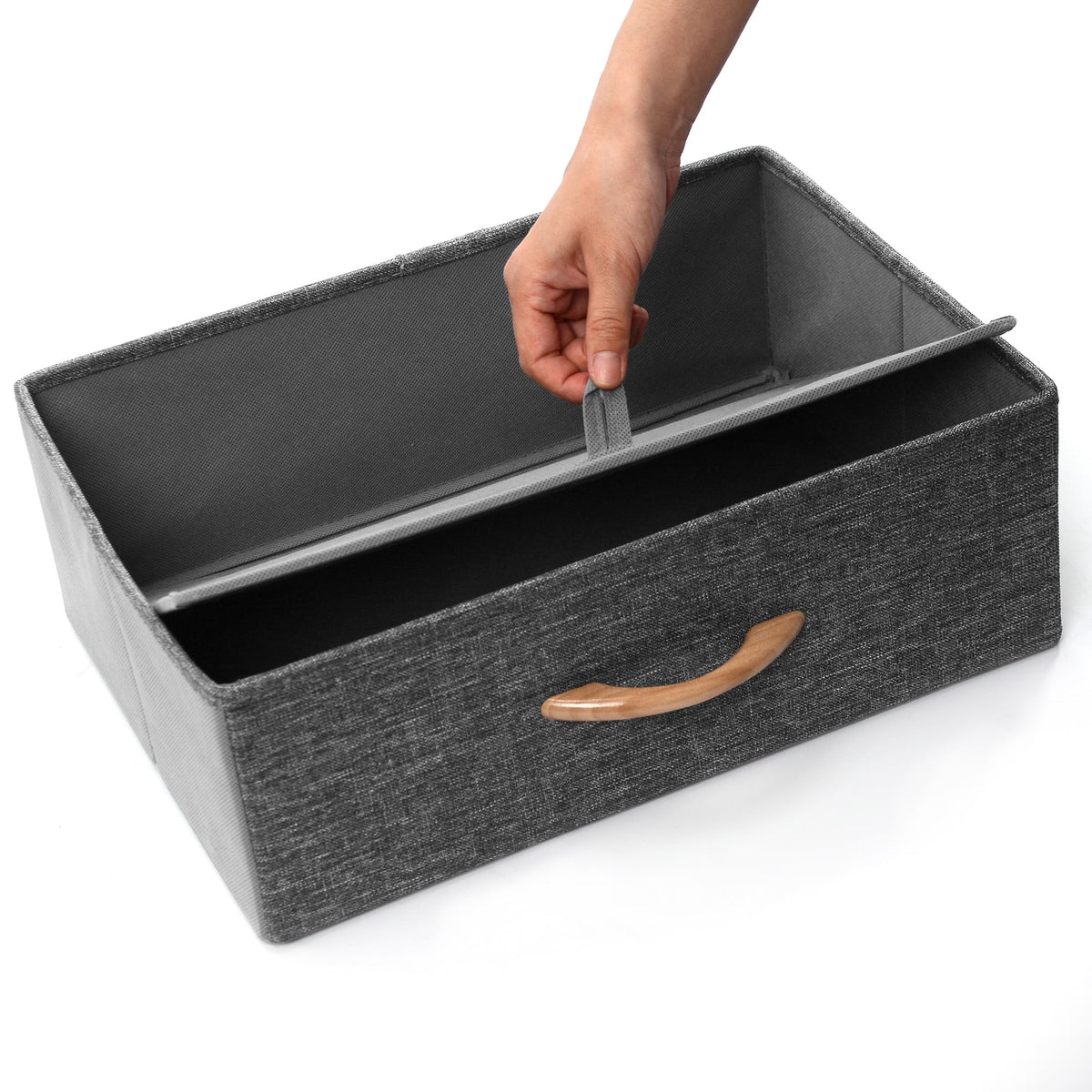 Dark Gray Wide Drawer Dresser Storage Unit U3875