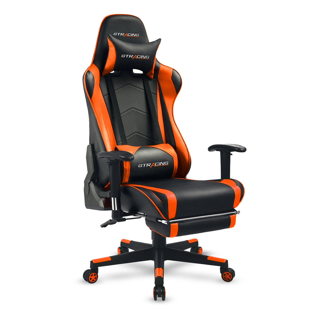 Red PU Leather Gaming Chair with Footrest N1063