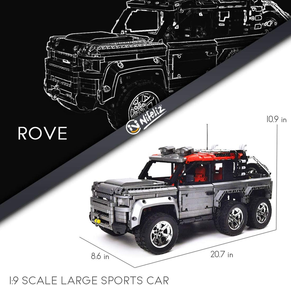 Off-Road Pickup 6X6 MOC Building Kit, 1:9 Scale Truck Model (3288 Pieces) F498