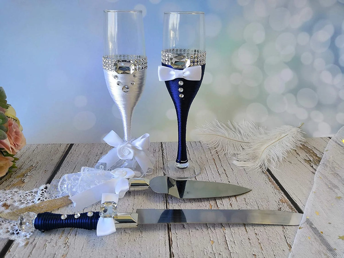 Wedding Champagne Toasting Flute Glasses Set Of 2 G403