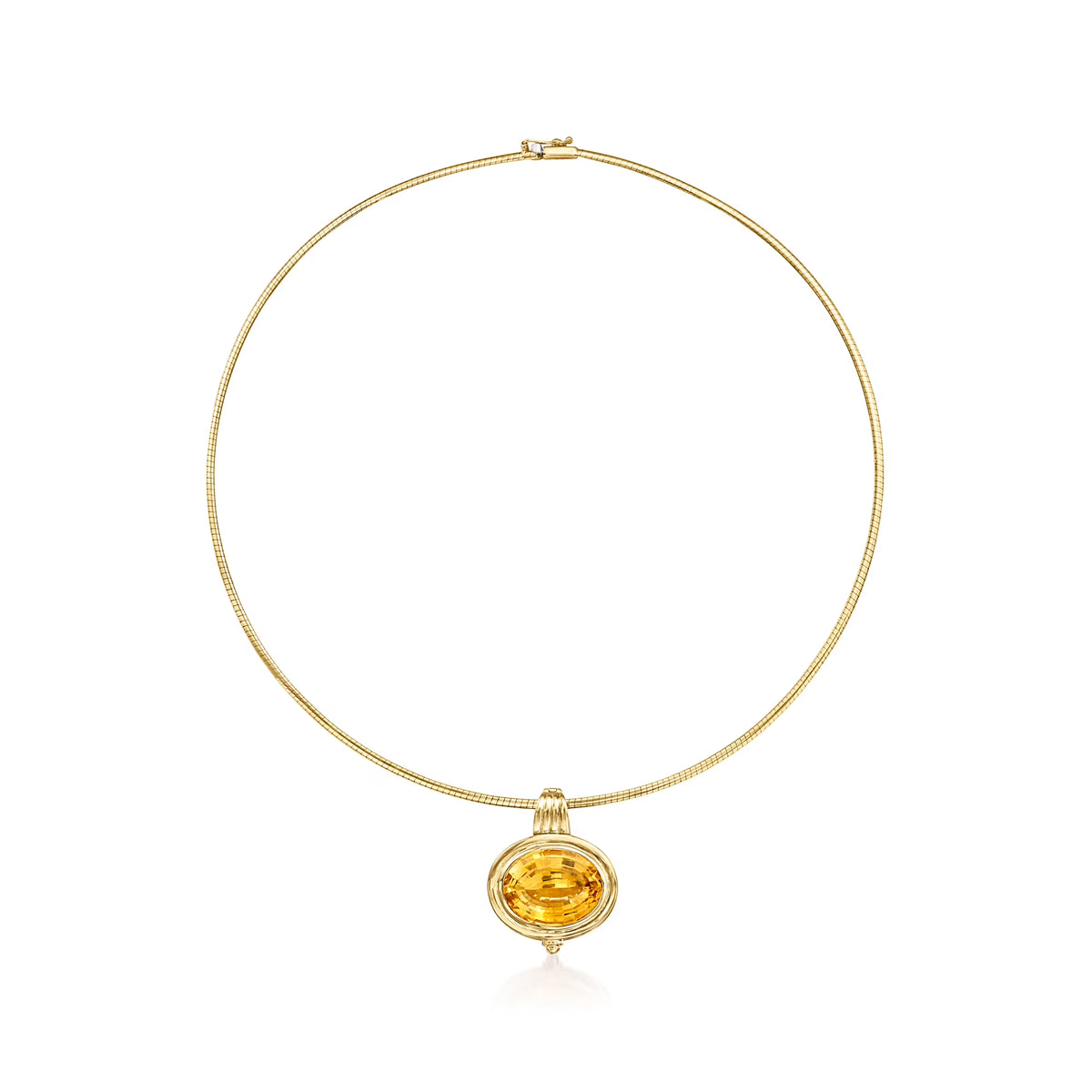 Vintage 23.00 Carat Citrine Omega Necklace in Yellow Gold P740