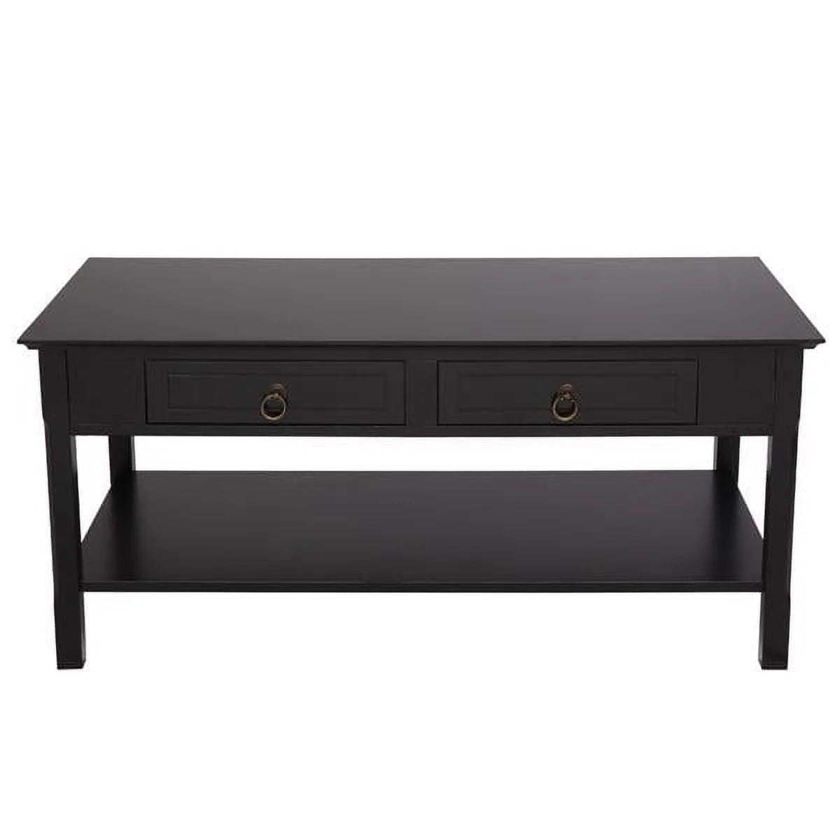 Black Solid Wood Coffee Table U356576