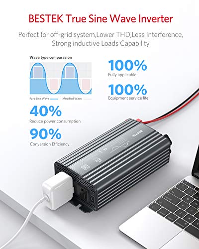 500W Pure Sine Wave Power Inverter 12V to 110V with Dual USB Ports Q63051