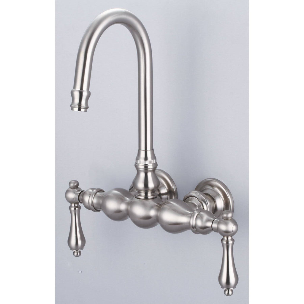 Vintage Classic Wall Mount Tub Faucet with Gooseneck Spout R4799