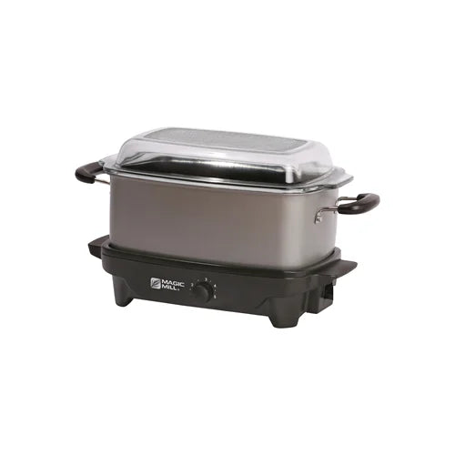 6 QT Slow Cooker with Glass Cover, Grey I255743