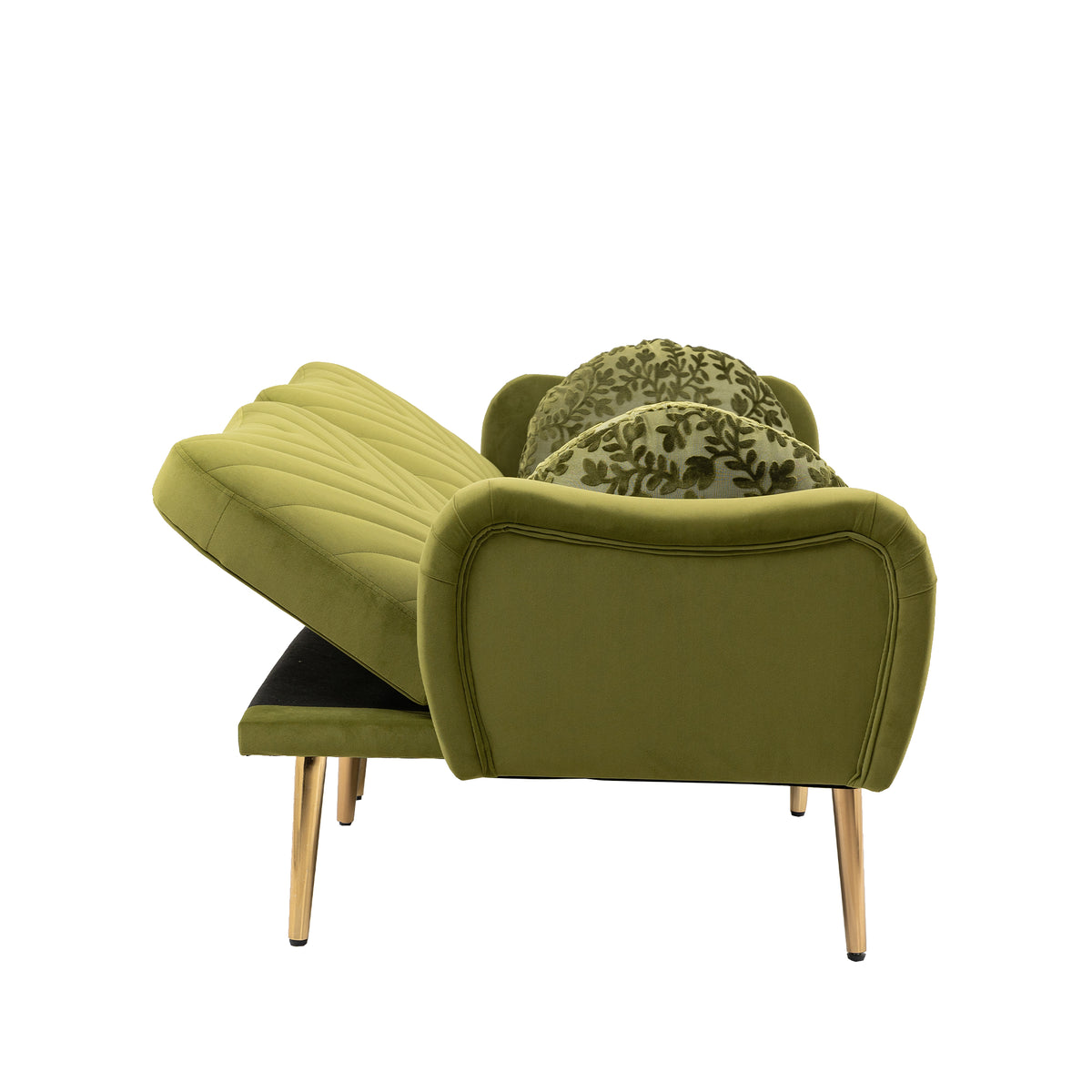 Velvet Love Seats Sofa with 2 Bolster Pillows E20747