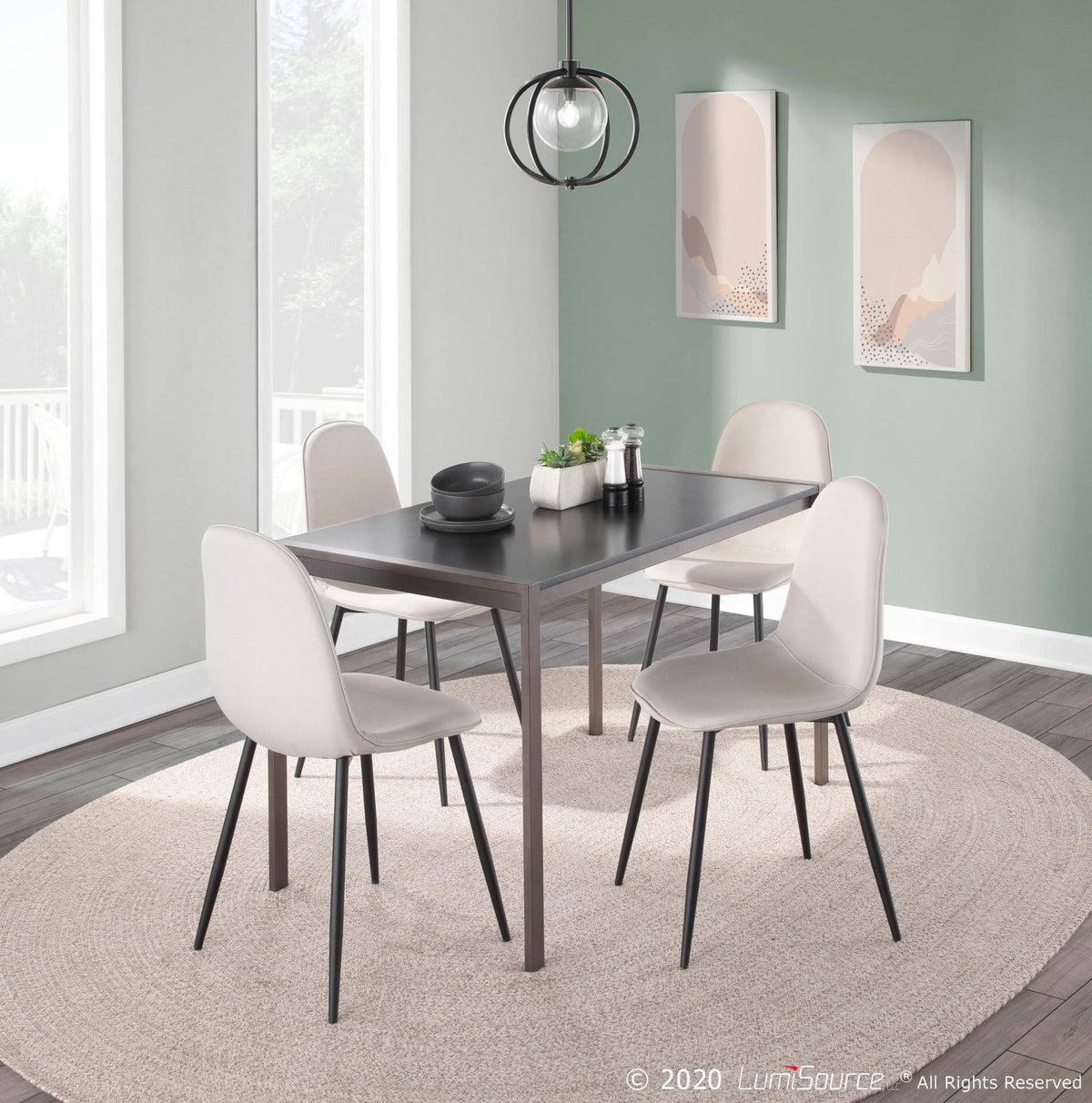 Antique Steel Black Wood Dinette Table G73765
