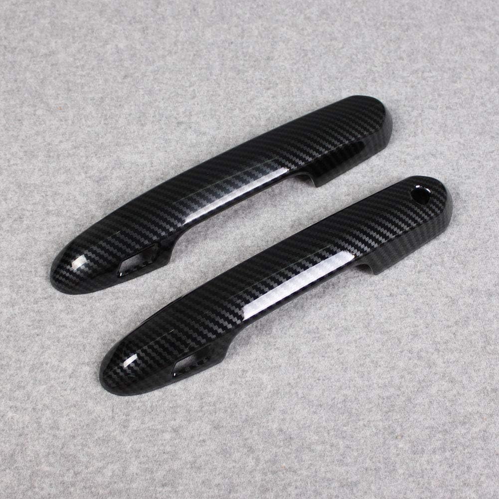 Door Handle Cover Trims ABS Carbon Fiber Black Pack of 2 C229