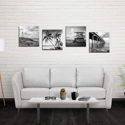 4 Piece Beach Canvas Print Wall Art E3363