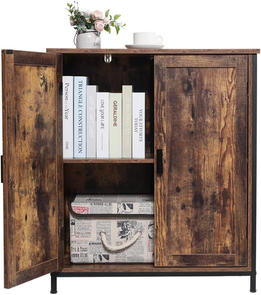 Rustic Brown Free Standing Cabinet with 1 Shelf & 2 Doors B633