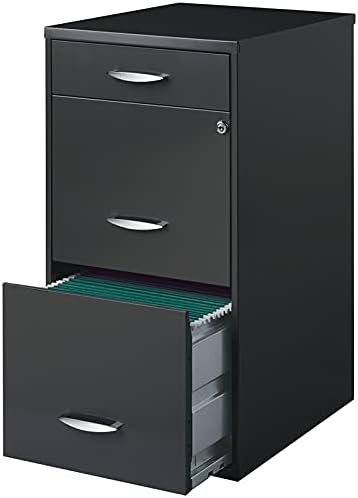 18 inch 3 Drawer Metal File Cabinet with Pencil Drawer Charcoal I419874