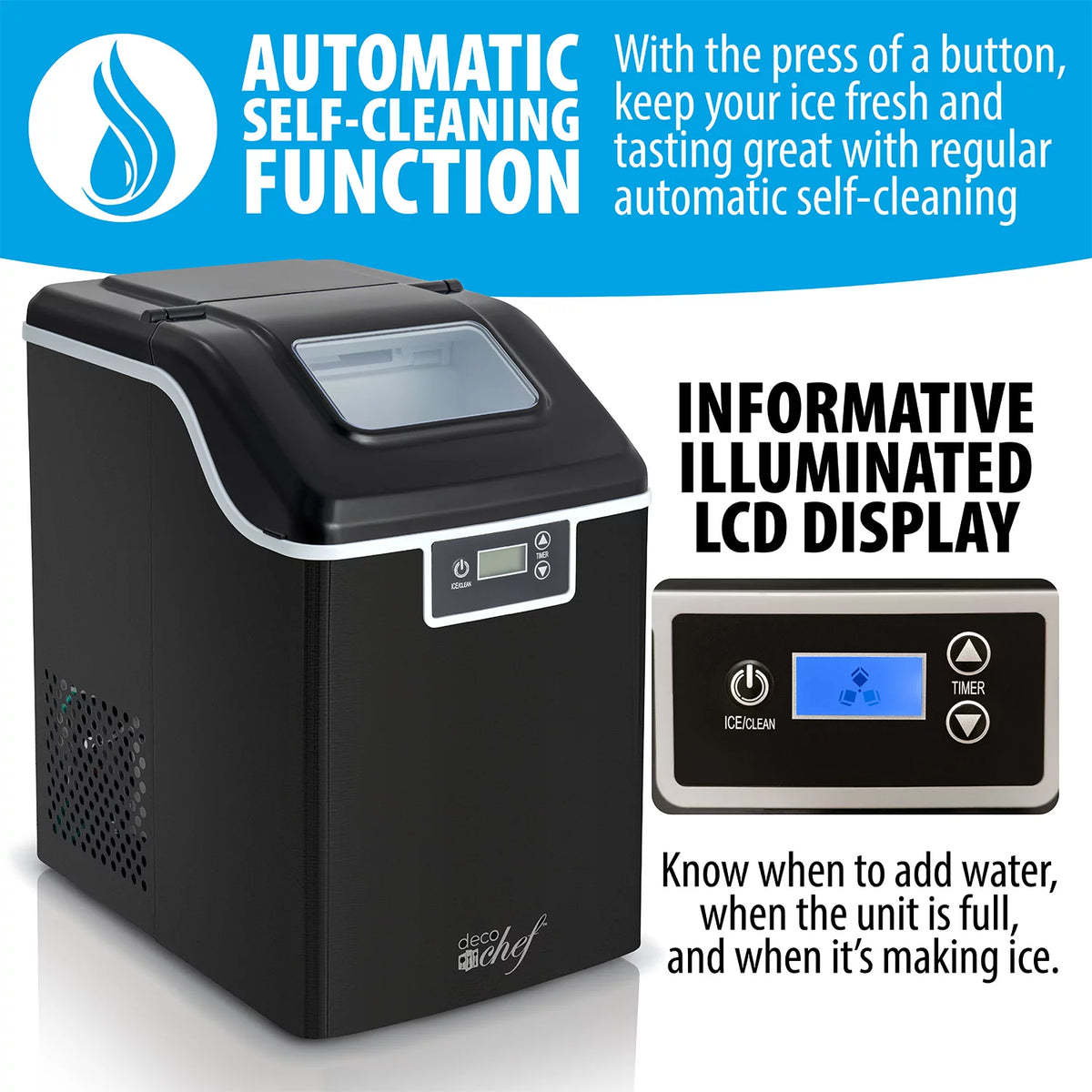 44LB Countertop Ice Maker, Black Q5188