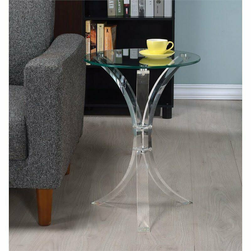 Round Glass Top End Table N27247