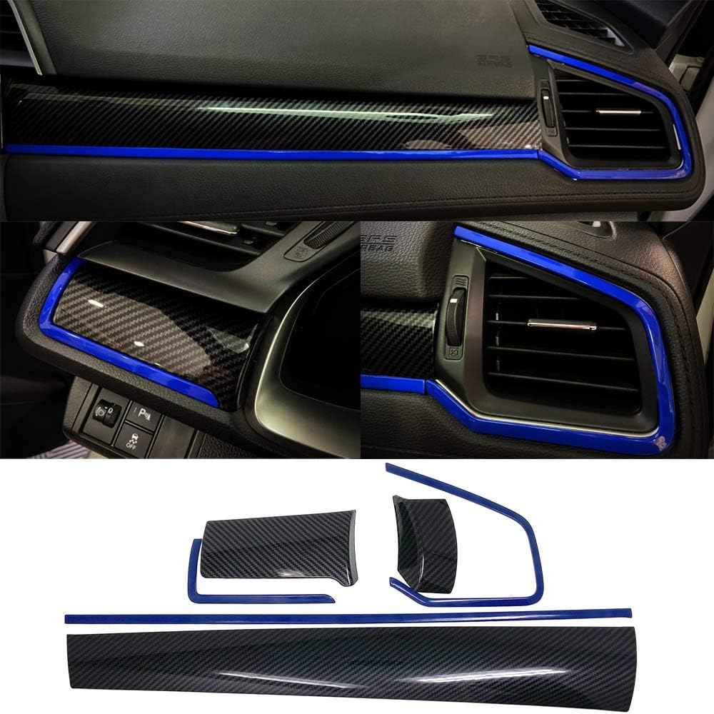 Carbon Fiber Grain Interior Dashboard Cover Trim Panel E483